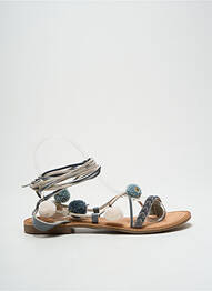 Tongs tissage satiné talon plat jusqu'à 3cm gris MOLLY BRACKEN femme