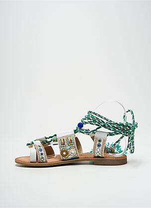 Tongs fermeture lacets talon plat jusqu'à 3cm vert MOLLY BRACKEN femme