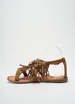 Sandales/nu pieds chiquet talon plat jusqu'à 3cm marron MOLLY BRACKEN femme