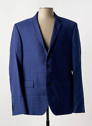 Blazer tissage chiné bleu AZZARO homme