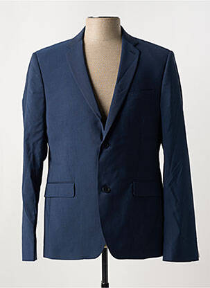 Blazer finition intérieure doublure imprimée bleu AZZARO homme