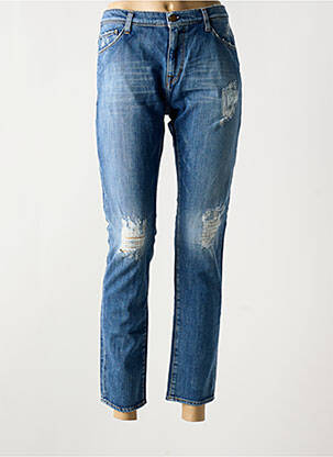 Jeans coupe slim effet usé délavé taille normale bleu ACQUAVERDE femme