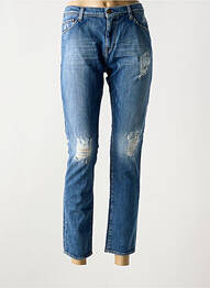 Jeans coupe slim effet usé délavé taille normale bleu ACQUAVERDE femme