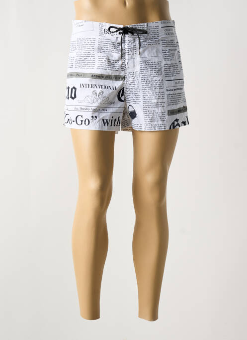 Short de bain blanc JOHN GALLIANO pour homme