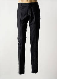 Pantalon slim taille à pinces taille haute noir AZZARO homme
