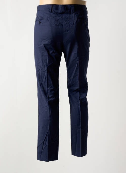 Pantalon droit fermeture zippée sous rabat avec crochet taille normale bleu AZZARO homme