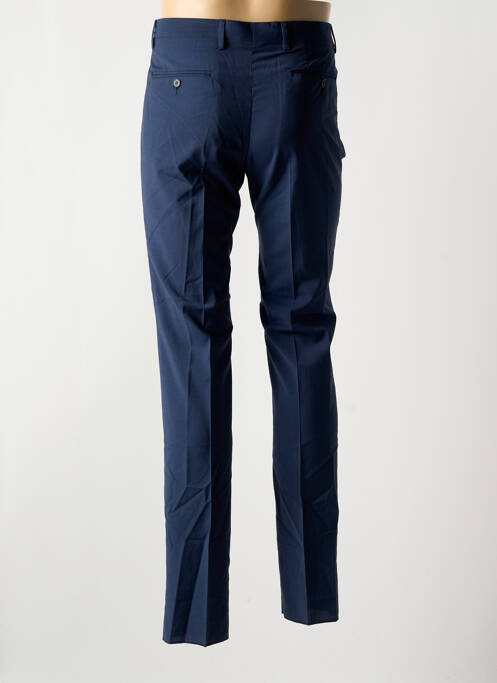 Pantalon slim taille à pinces taille haute bleu AZZARO homme