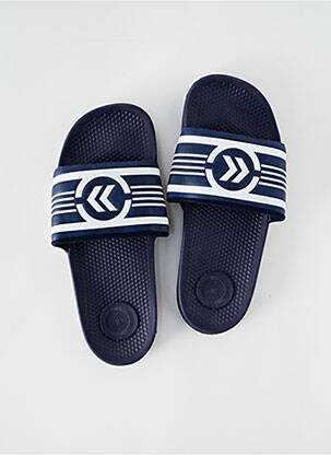Mules/sabots tissage satiné bout ouvert bleu ISOTONER homme