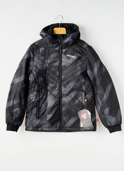Doudoune coupe droite a capuche noir ZIENER enfant