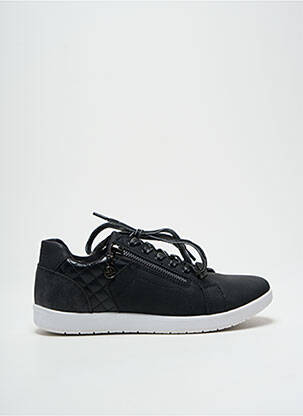 Baskets matière lisse talon plat jusqu'à 3cm noir ISOTONER femme
