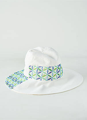 Chapeau imprimé fantaisie blanc TAFFTA femme