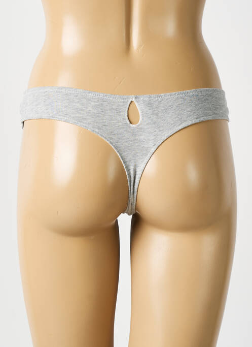 Tanga gris BARBARA pour femme