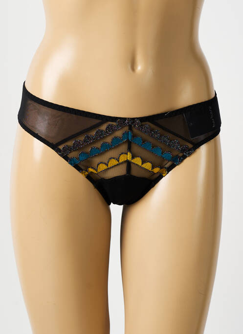 Tanga noir BARBARA pour femme