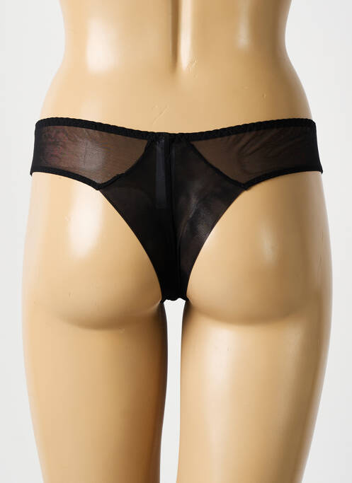 Tanga noir BARBARA pour femme