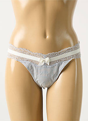 Tanga tissage dentelle gris MARIE JO femme
