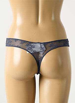 Tanga tissage dentelle bleu MARIE JO femme