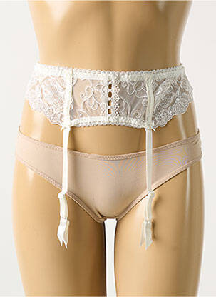 Guêpière/porte-jarretelle broderie blanc AUBADE femme