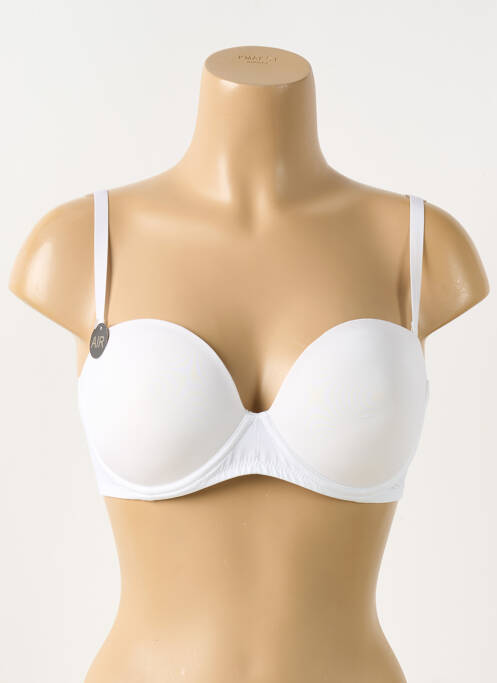 Soutien-gorge effet matière satinée haut soutien gorge push up air blanc HUIT femme