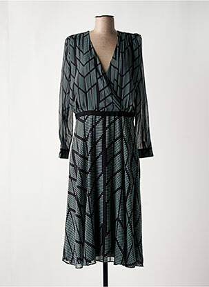 Robe longue manches longues manches longues noir ELORA femme
