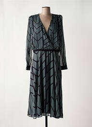 Robe longue manches longues manches longues noir ELORA femme