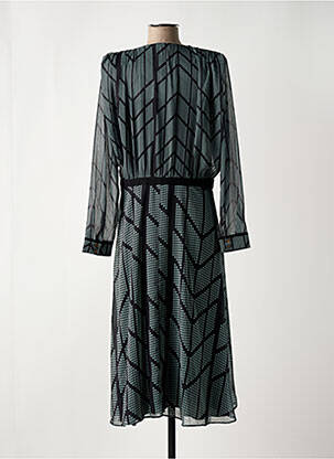 Robe longue manches longues manches longues noir ELORA femme