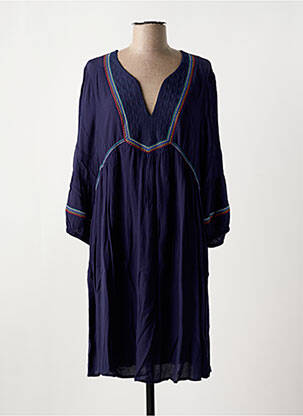 Robe courte manches longues manches longues bleu ELORA femme