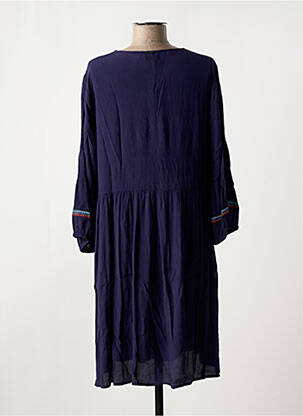 Robe courte coupe fluide manches longues bleu ELORA femme