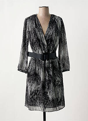 Robe courte manches longues manches longues noir ELORA femme