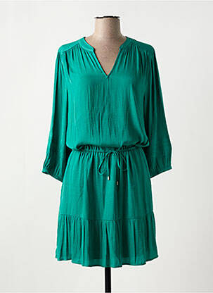 Robe courte manches longues manches longues vert ELORA femme