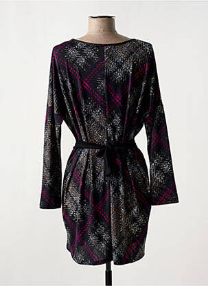 Robe courte manches longues manches longues violet ELORA femme
