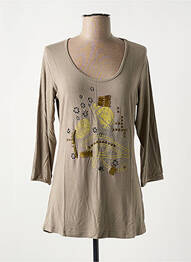 T-shirt sérigraphie manches 3/4 gris GEORGES FRANCK femme