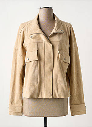 Veste casual tissage suedine beige ELORA femme