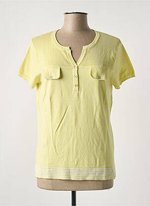Pull coupe cintrée manches courtes jaune GEORGES FRANCK femme