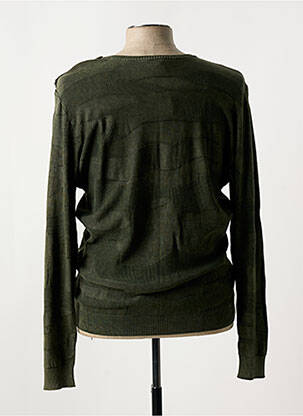 Pull tissage chiné manches longues vert ELORA homme