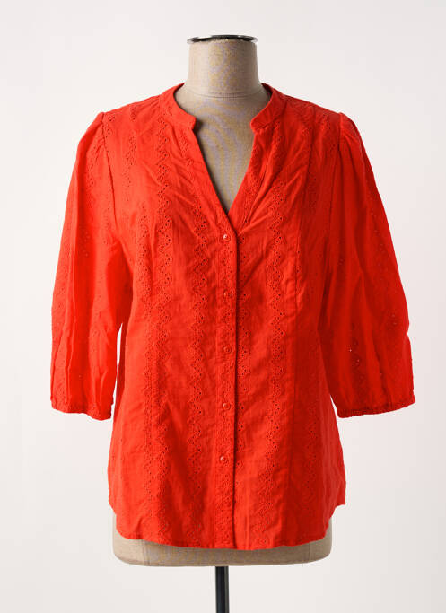 Chemisier coupe droite manches 3/4 orange ELORA femme