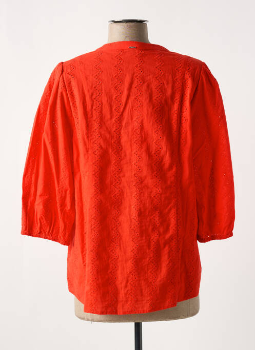 Chemisier coupe droite manches 3/4 orange ELORA femme