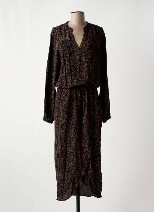 Robe longue marron ELORA pour femme