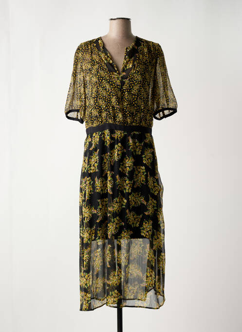 Robe mi-longue noir ELORA pour femme