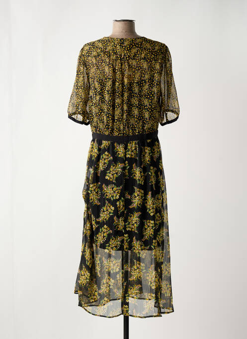 Robe mi-longue noir ELORA pour femme