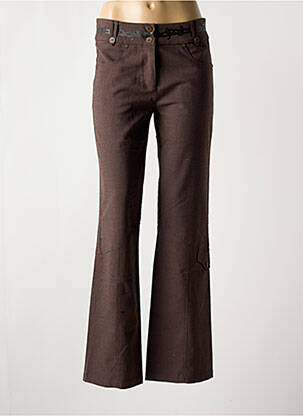 Pantalon droit stretch taille normale marron GEORGES FRANCK femme