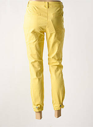 Pantalon slim tissage popeline taille normale jaune ELORA femme