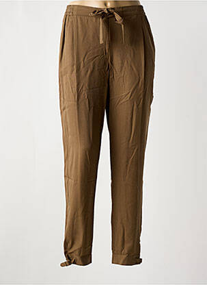 Pantalon droit taille élastique taille normale marron ELORA femme
