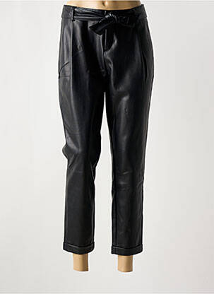 Pantalon 7/8 fermeture zippée sous rabat boutonné taille normale noir ELORA femme