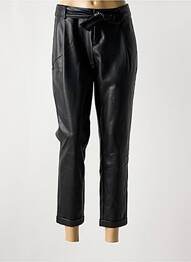 Pantalon 7/8 fermeture zippée sous rabat boutonné taille normale noir ELORA femme