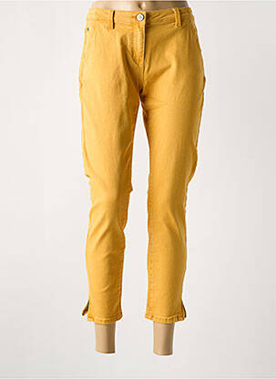 Pantalon 7/8 stretch taille normale jaune ELORA femme