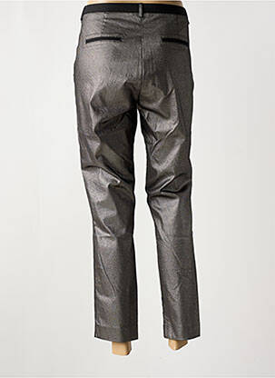 Pantalon 7/8 fermeture zippée sous rabat avec crochet taille normale noir ELORA femme