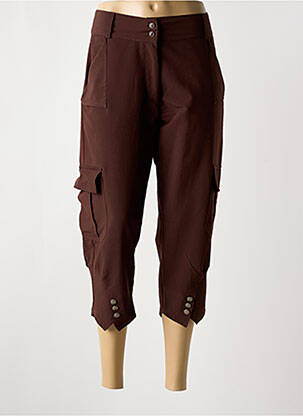 Pantacourt tissage popeline taille normale marron GEORGES FRANCK femme