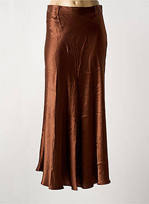 Jupe longue coupe droite marron ELORA femme