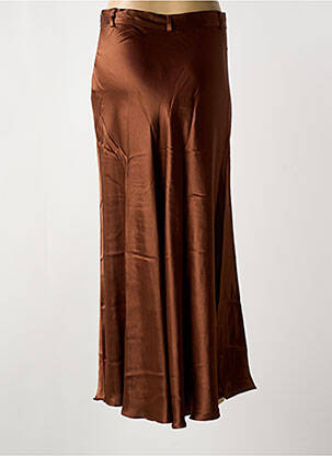 Jupe longue coupe droite marron ELORA femme