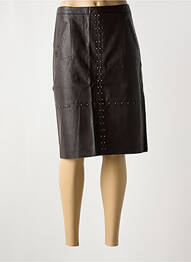 Jupe mi-longue coupe droite marron ELORA femme